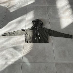 Army Green cropped hoodie